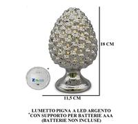 LAMPADA LUME PIGNA FORATA COLORE ARGENTO Ø11,5xH 18 cm ART.21019PS