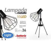 LAMPADA LUMETTO 10 LED ABAT JOUR DA TAVOLO COMODINO PIANTANA METALLO 36 cm [EEK: A+++]