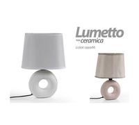 LAMPADA LUMETTO ABAT JOUR CERAMICA TAVOLO COMODINO E14 60W DESIGN 26X10CM 793820