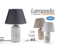 LAMPADA LUMETTO ABAT JOUR DA TAVOLO COMODINO BASE CERAMICA SWEET MODERNA 4430cm [EEK: A+++]