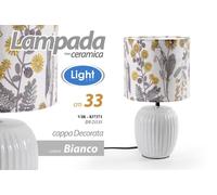 LAMPADA LUMETTO BIANCO ABAT-JOUR 1833 CM DA TAVOLO BASE IN CERAMICA VIR-837371
