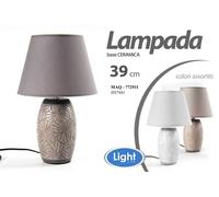 LAMPADA LUMETTO ABAT-JOUR 39 CM DA TAVOLO BASE IN CERAMICA 3 COLORI MAQ-772931
