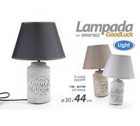 LAMPADA LUMETTO ABAT-JOUR 3044CM DA TAVOLO BASE IN CERAMICA 3 COLORI VIR-823398
