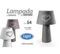 LAMPADA LUMETTO ABAT JOUR DA TAVOLO COMODINO BASE CERAMICA TESSUTO CLASSICO 54cm