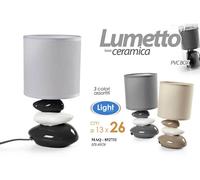 LAMPADA LUMETTO ABAT JOUR DA TAVOLO COMODINO CLASSICO MODERNO SASSI PIETRE 2613 [EEK: A+++]