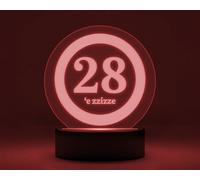 Lampada Luminosa Smorfia Tombola numero 28 Incisione RGB LED USB / batterie