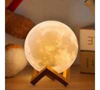 Lampada Luna 3D 2024 Aggiornamento 16 Colori Con Supporto in Legno/Remote/Contro