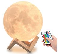 Lampada lunare a forma di galassia, 15 cm, 16 colori, LED 3D, con telecomando e controllo touch, luce lavica, luce notturna lunare, regalo per ragazze e ragazzi (15 cm)