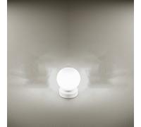 Lampada MAGA da tavolo in metallo colore bianco diffusore sferico in vetro attacco G9 d.10cm