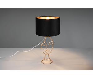 Lampada MARY con paralume velluto nero e oro H.45,5cm metallo nero R51221002