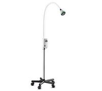 Lampada Medica da Visita ginecologica montata a Pavimento, con Supporto Girevole a 360°, 7 W, Collo D'Oca con Base Mobile e Ruote, Altezza Regolabile