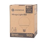Aigostar Lampadina Intelligente E27 G120 Lampadina LED Compatibile con Alexa 4.9W 500LM, Sfumatura di Colore a Strati Superiore e Inferiore, Lampadine Smart RGB+CCT Dimmerabile 2700K-6500K