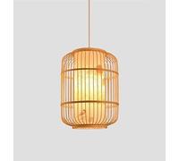 Lampada moderna a gabbia per uccelli a LED in bambù per uso domestico e commerciale, lampada a risparmio energetico per ristoranti, camere da letto, sale da tè (D30H40CM)