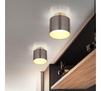 Lampada Montaggio Soffitto Plafoniera LED Retroilluminato Letto Alu 2er Set