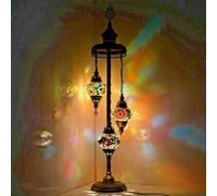 Lampada multicolour a pavimento a mosaico stile marocchino turco 3 grandi globo [EEK: A+]