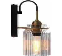 Lampada murale in Oro Nero Medio secolo Scoe a Parete Moderno con Vetro a Costola Trasparente Rustico Vintage Industriale a Muro di Pala Caret a Colpa Caduta a Parete Lampada da Parete per i