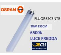LAMPADA NEON T8 G13 fluorescente OSRAM 58W 150CM LUCE BIANCA 6500K/865 4900LM
