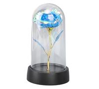 Lampada notte a forma di fiore di rosa blu Lampada comodino ambientale romantica per decorazioni tavolo per camera letto Materiale in vetro ABS resistente