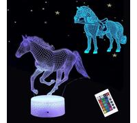 Lampada Notturna 3D a Forma Di Cavallo, 3 Modelli Con Telecomando, 16 Colori, Lu