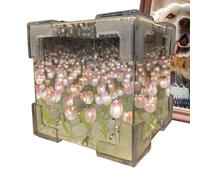 Lampada notturna a forma di, 10 cm, cubo in acrilico fai da te, kit di ambientali, effetto specchio, centrotavola decorativo da tavolo, decorazione per camera da, progetti artigianali