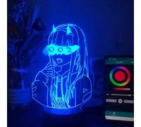 Lampada notturna a LED con illusione 3D Darling in The FRANXX 02 Zero Two Anime Figure 16 colori che cambiano lampada da tavolo per bambini e ragazze, decorazione per camera da letto, regalo di