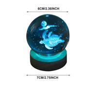 Lampada notturna a sfera di cristallo 3D per bambini con base a LED colorata, luce che cambia colore, ideale come regalo di compleanno per r