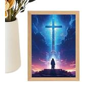Lampada Notturna Gesù | Luminoso Di Gesù Con Effetto Tridimensionale,Pittura Religiosa Decorativa con Funzione LED per Decorazione Pareti Casa Camera da Letto Soggiorno Pasqua Completo