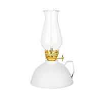 Lampada oliata Opaca con Manico in lamiera di Ferro Latta for Olio - Lampada retrò Lampada a Cherosene con Candela Antica for Campeggio di Emergenza Domestica (7,48 Pollici) (Color : White)