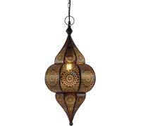 Lampada Orientale A Sospensione In Metallo E27 Lunar Nera 40Cm