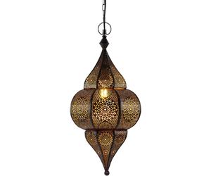 Lampada Orientale A Sospensione In Metallo E27 Lunar Nera 40Cm