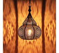 Lampada orientale marocchina - lampada a sospensione - Lampada da soffitto Ilham Nero - 40cm- molto pratica per un ottima illuminazione - trasmettere un eccellente - raffinata decorazione