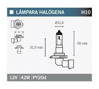 Lampada Osram 9145RD H10 12V. 42W PY20D