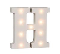 Lampada Out of the Blue, lettera H in legno, con 9 LED.