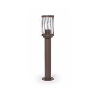 Lampada Paletto Giardino Vialetto E27 IP54 Esterno Ø10x50cm Ruggine Alluminio