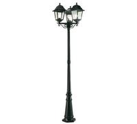 Lampada Palo Alto Tre Luci per Giardino Colore Nero da Esterno Linea Quadrata Sovil