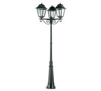Lampada Palo Alto Tre Luci per Giardino Colore Nero per Esterno Linea Maxi