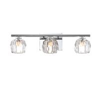 Lampada Parete Bagno Dimmerabile LED Bicchiere di Cristallo Cromo IP44 Specchio