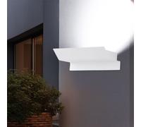 Lampada Parete Casa Applique da Balcone IP44 Acciaio Bianco Zincato L 21cm