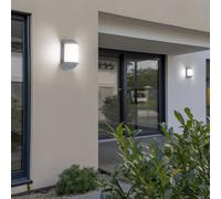 Lampada Parete Casa Frontale da Esternaa Alluminio Argento IP44 H 22 CM 2x