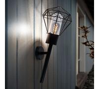Lampada Parete Casa Luce per Esterni a Muro E27 Griglia Nero Acciaio Inox [EEK: Non valutato]