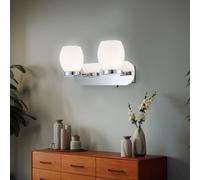 Lampada Parete da Camera Letto Vetro 2 Fiamma LED Pavimento B 25 CM