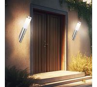 Lampada Parete da Casa Esterno Sensore di Movimento IP44 Acciaio Inox 2er Set [EEK: Non valutato]