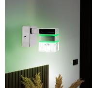 Lampada Parete da Corridoio Movimento per Scale Cambiacolore Cromo Metallo LED