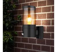 Lampada Parete da Esternaa Cortile Sensore di Movimento Acciaio Inox Nero