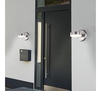 Lampada Parete da Giardino Esterna LED Porta Luce Acciaio Inox H 11,5 CM 2x