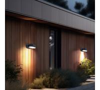 Lampada Parete da Giardino Esterna Orientabile LED Frontale Nero 2x [EEK: F]