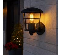 Lampada Parete da Lanterna Alluminio Nero IP44 Giardino Esterno Illuminazione [EEK: Non valutato]