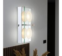 Lampada Parete da Luci Soggiorno Lastra di Vetro Pavimento Argento LED L 25 CM