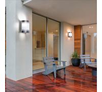 Lampada Parete da per Esterni Frontale LED Porta Luce Vetro Acciaio Inox 2x [EEK: F]