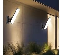 Lampada Parete da Zone All'Aperto Balcone Grigio Regolabile Alluminio LED 2x